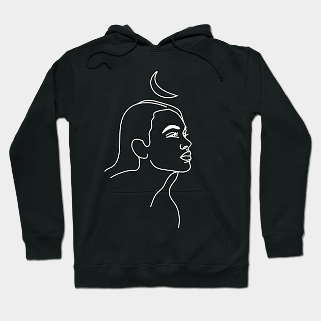 One Line Woman Art Hoodie by ArtsySoul